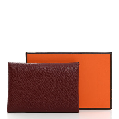 Hermes Epsom Calvi Duo Card Case Rouge H 8 of 8