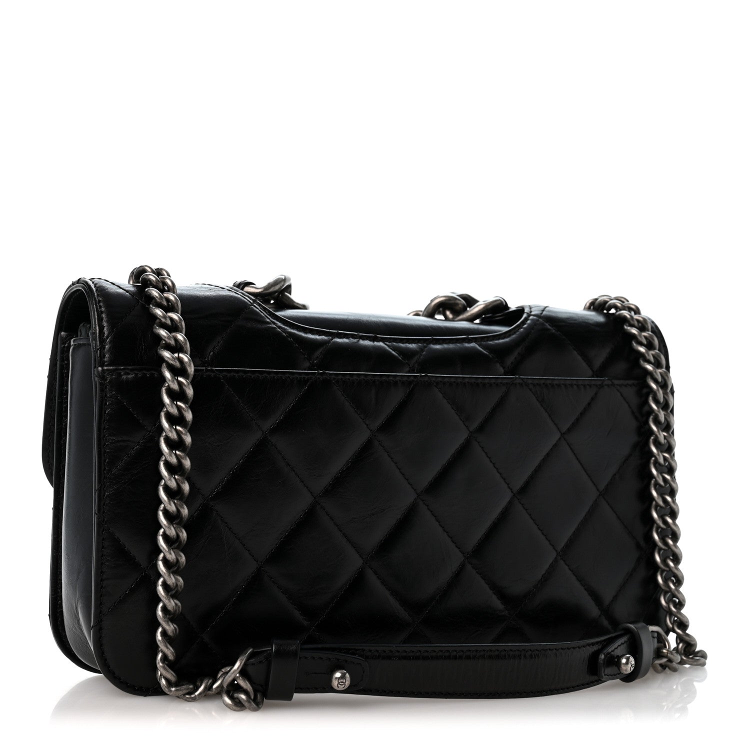 Chanel Glazed Calfskin Quilted Medium Perfect Edge Flap Black 2 of 12