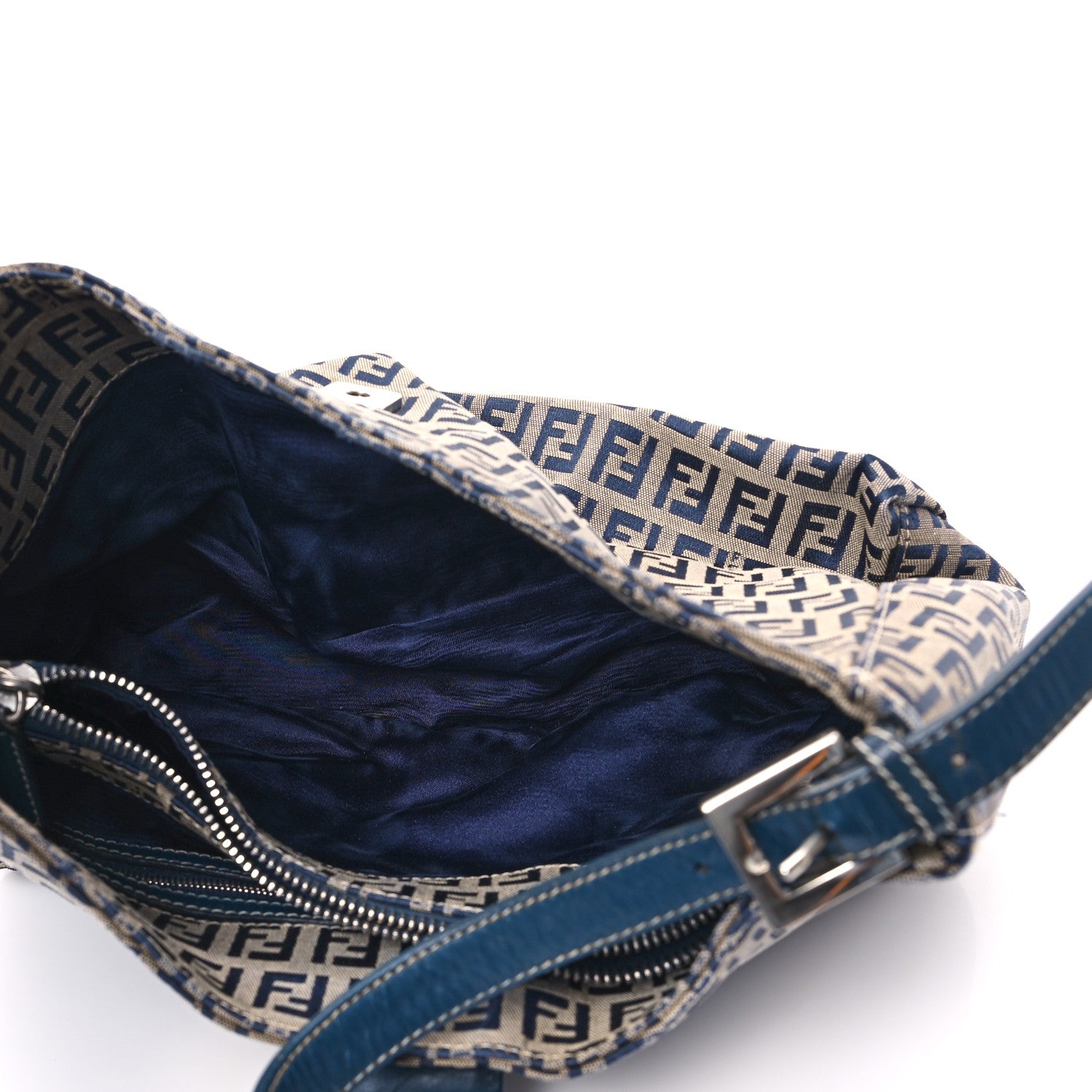 Fendi Zucchino Shoulder Bag Blue 5 of 12