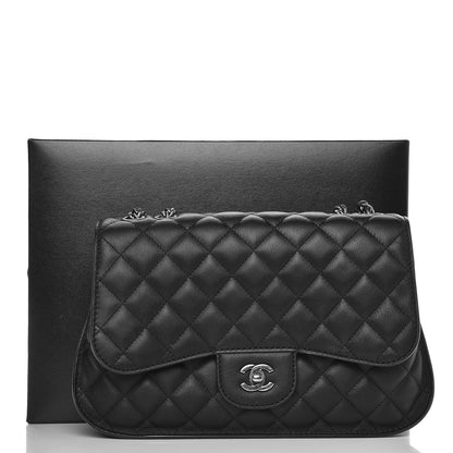 Chanel Lambskin Quilted Large Natural CC Flap Black 10 of 17