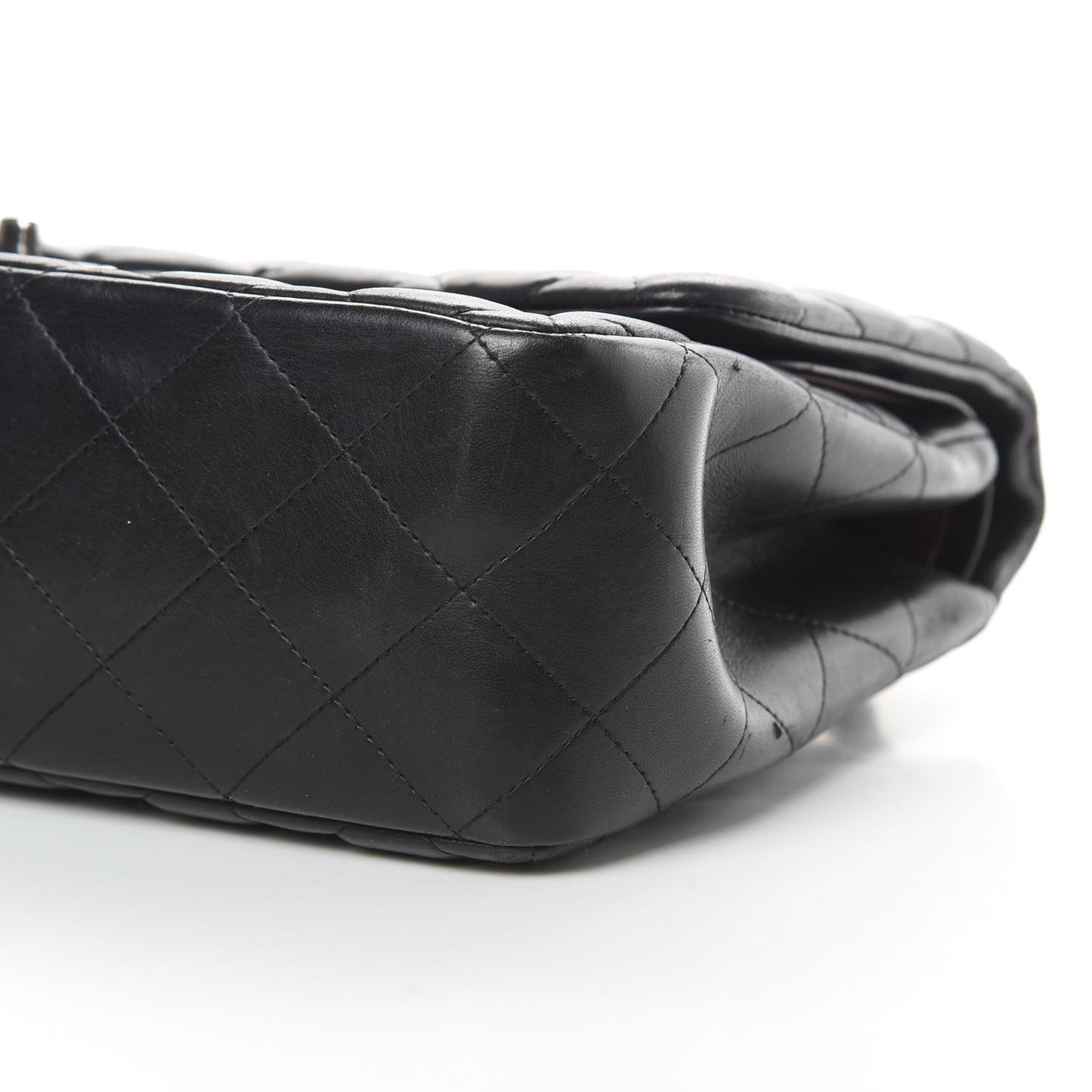 Lambskin Quilted Jumbo Double Flap Black