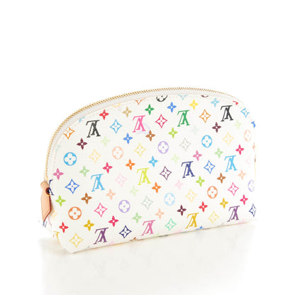 Louis Vuitton Monogram Multicolor Cosmetic Pouch White Litchi 3 of 7