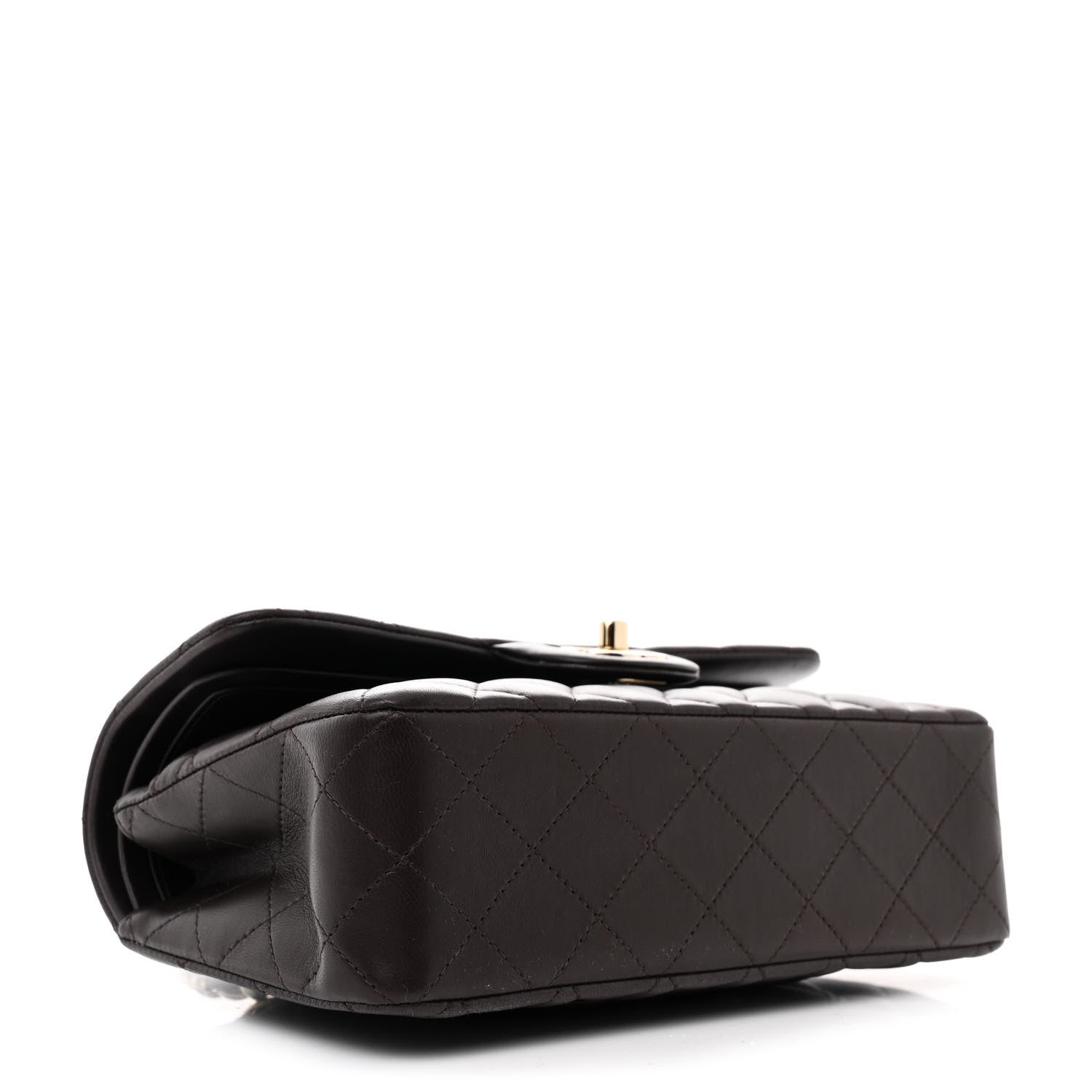 Chanel Lambskin Quilted Small Double Flap Dark Brown 4 of 10