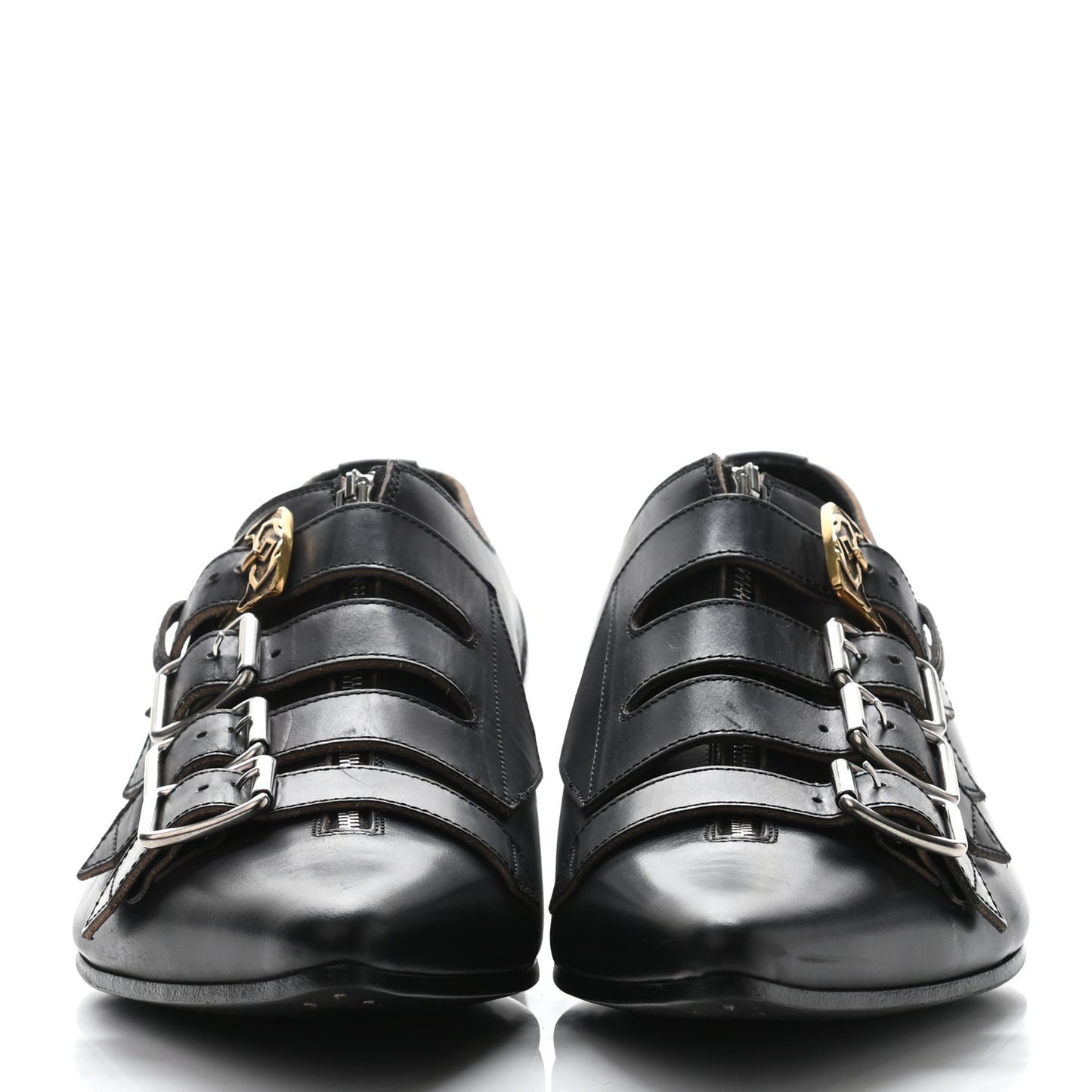 Cordovan Lux Mens Monk Strap Zip Loafers 10 Black