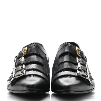 Gucci Cordovan Lux Mens Monk Strap Zip Loafers 10 Black 2 of 4