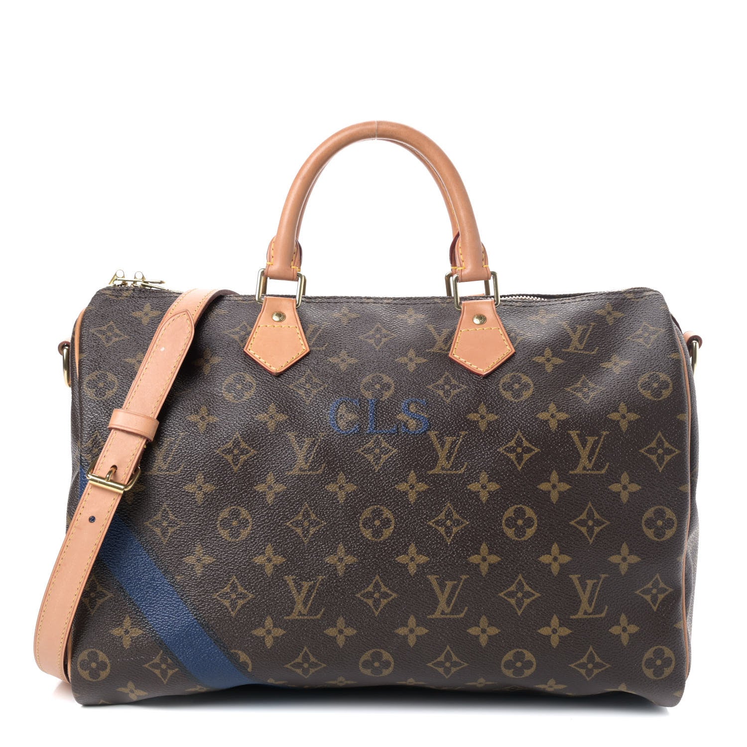 Louis Vuitton Monogram My LV Heritage Speedy Bandouliere 35 Black Blue Marine 1 of 5
