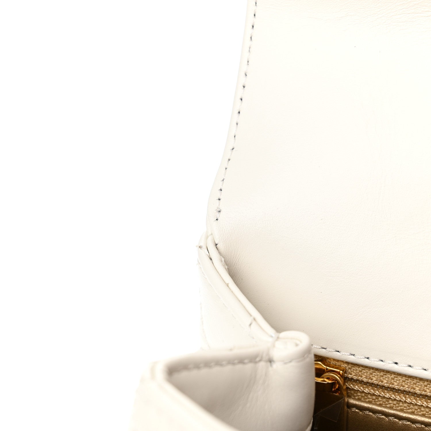 Chanel Shiny Calfskin Quilted Mini Coco Chain Gold Handle Flap White 11 of 13
