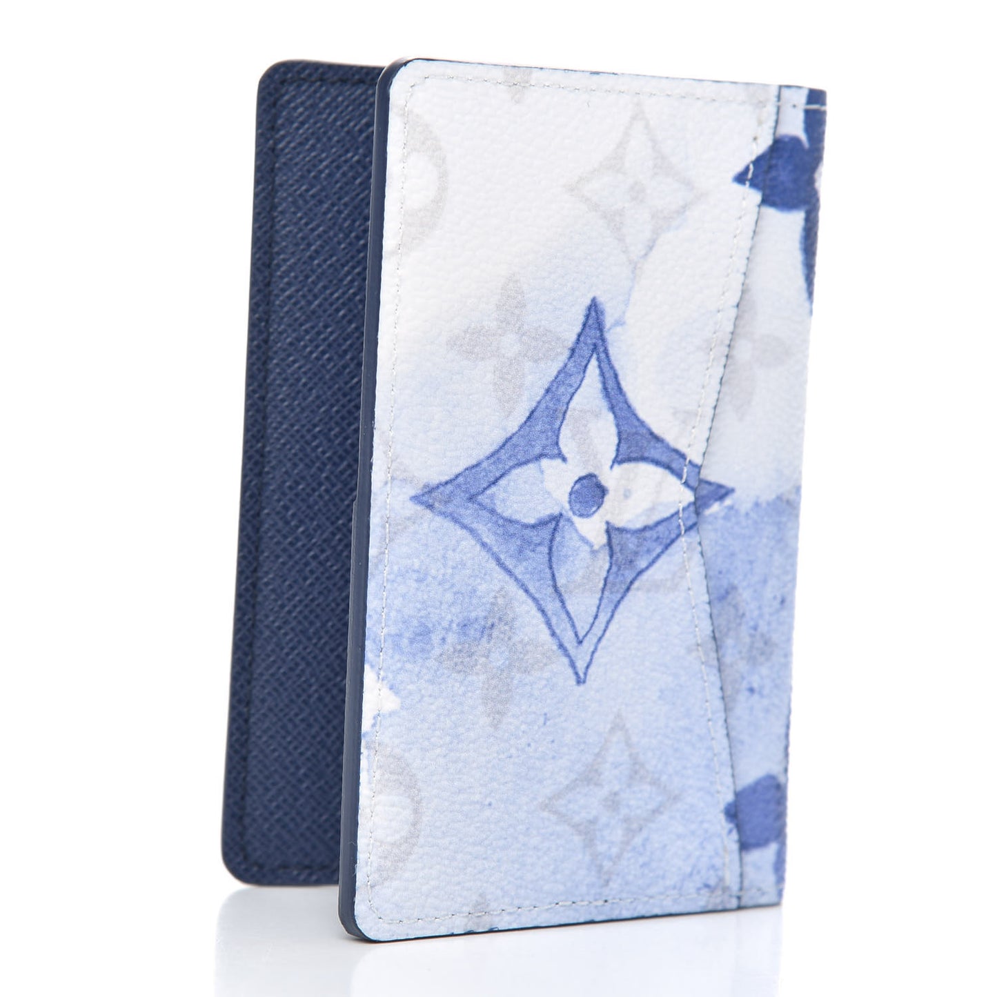 Monogram Watercolor Pocket Organizer Blue