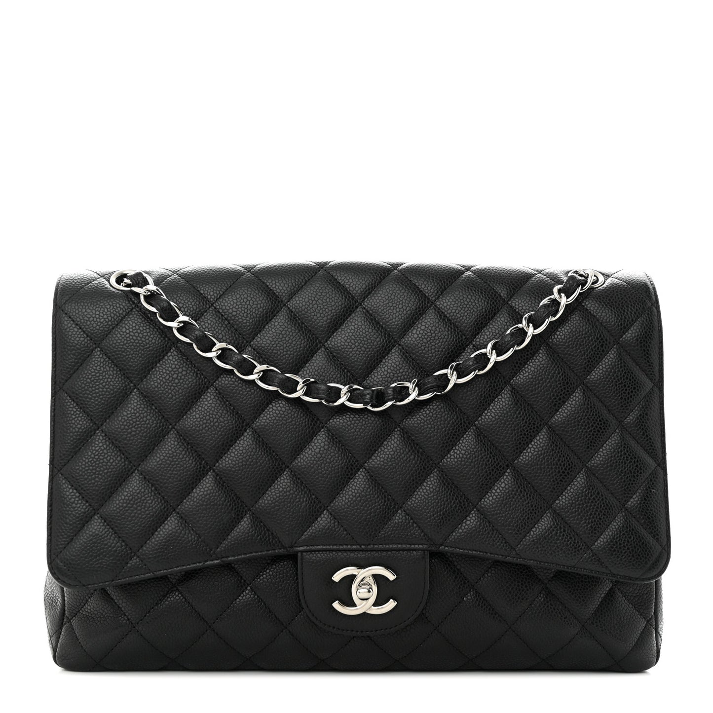 Caviar Quilted Maxi Single Flap Black