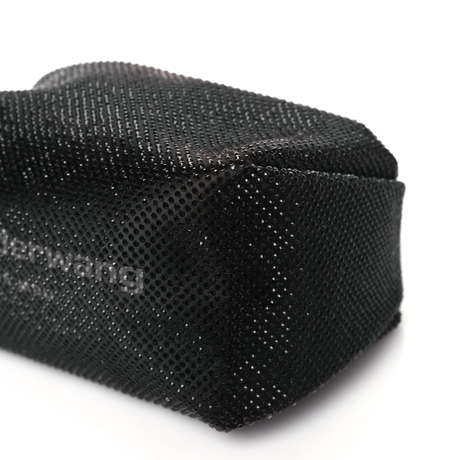 Alexander Wang Satin Crystal Rhinestone Mini Scrunchie Clutch  Black 9 of 10