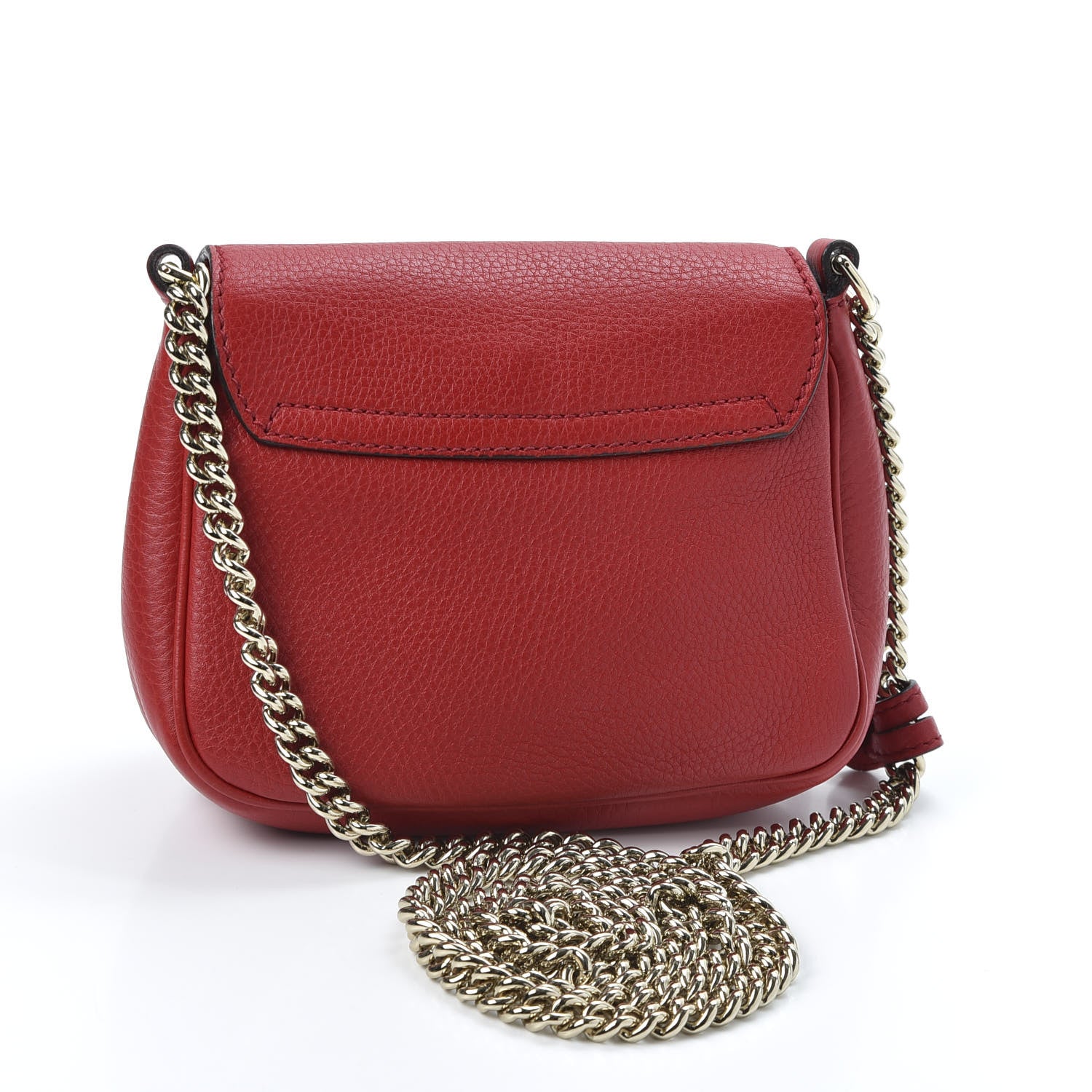 Gucci Pebbled Calfskin Small Soho Flap Crossbody Red 2 of 9
