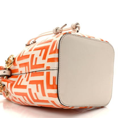Fendi Vitello Liberty F is Fendi Bi-Color FF 1974 Embossed Mini Mon Tresor Bucket Bag Camelia Aranciata 9 of 14