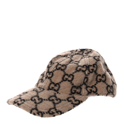 Gucci Covered Wool GG Monogram Baseball Hat L Beige Ebony 1 of 8