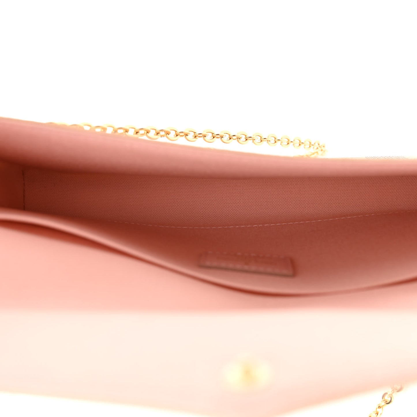Damier Azur Pochette Felicie Chain Wallet Rose Ballerine