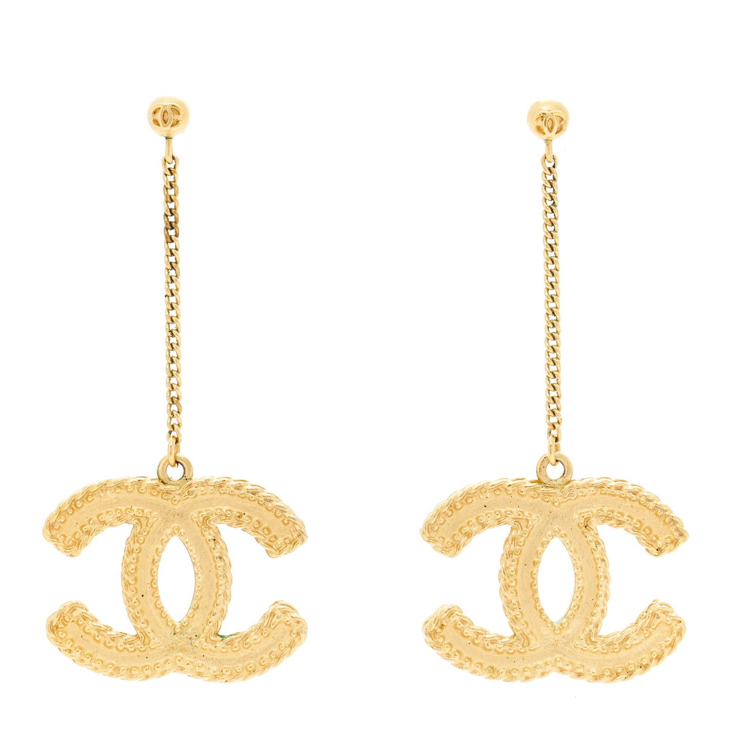 CC Drop Earrings Matte Gold