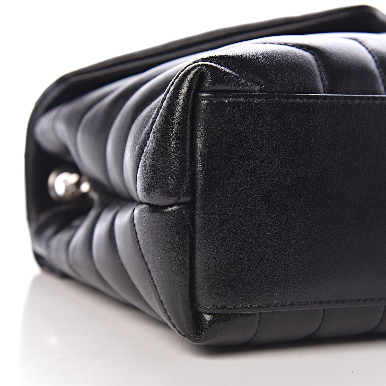 Saint Laurent Calfskin Y Quilted Monogram Small Loulou Chain Satchel Black 8 of 10