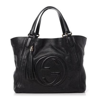 Gucci Pebbled Calfskin Medium Soho Shoulder Bag Black 1 of 10