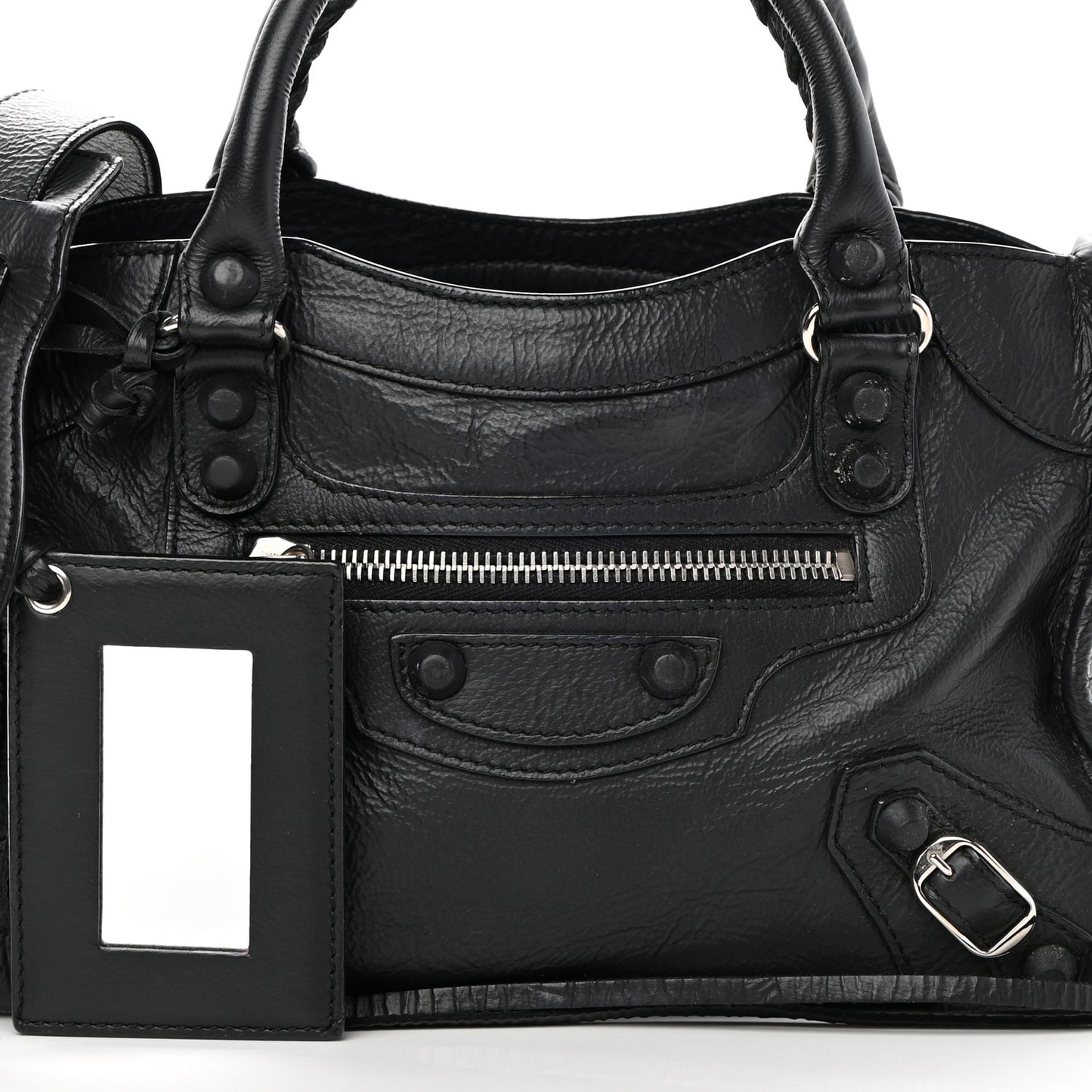 Matte Goatskin Rubber Covered Classic Hardware Mini City Black