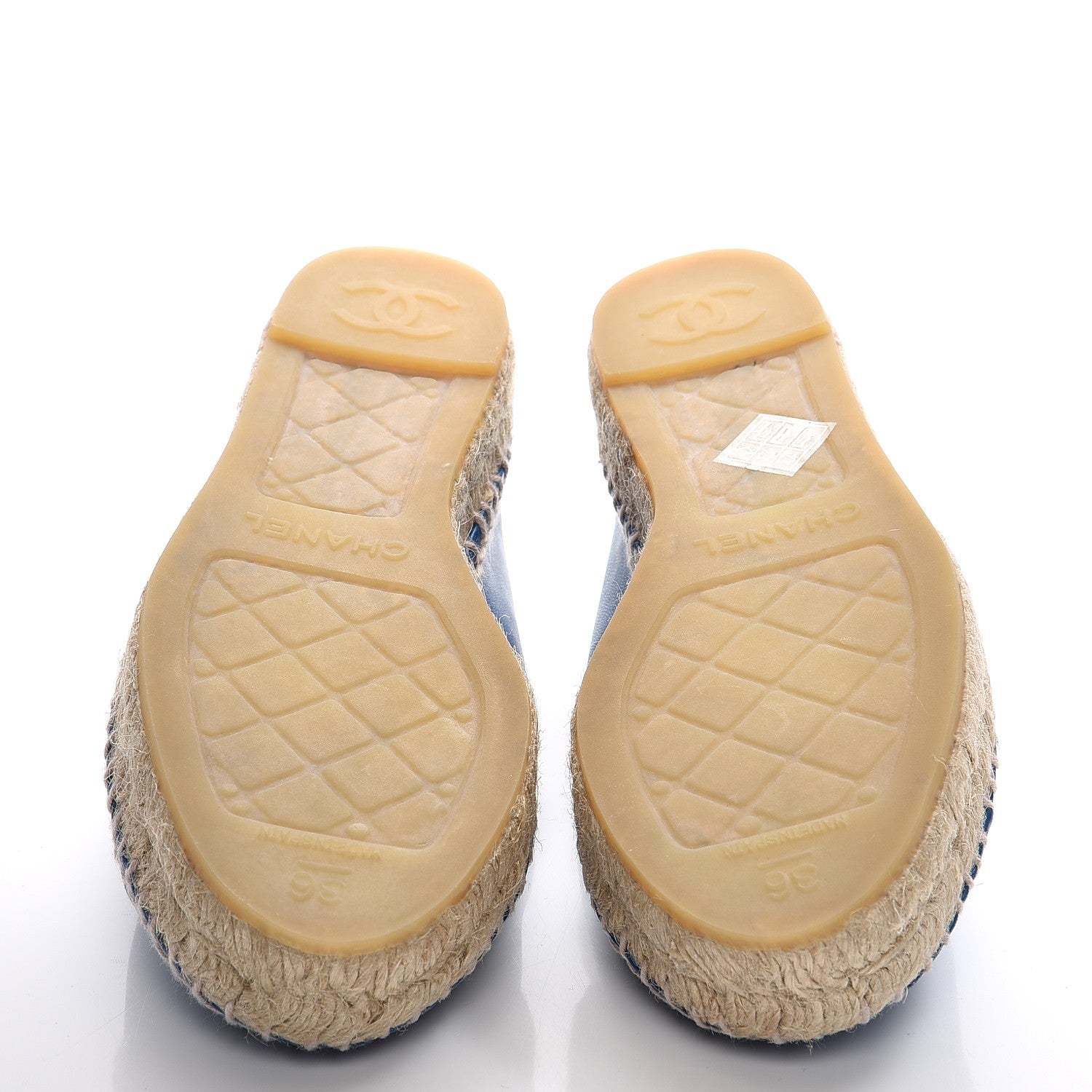 Chanel Lambskin CC Espadrilles 36 Blue 7 of 7