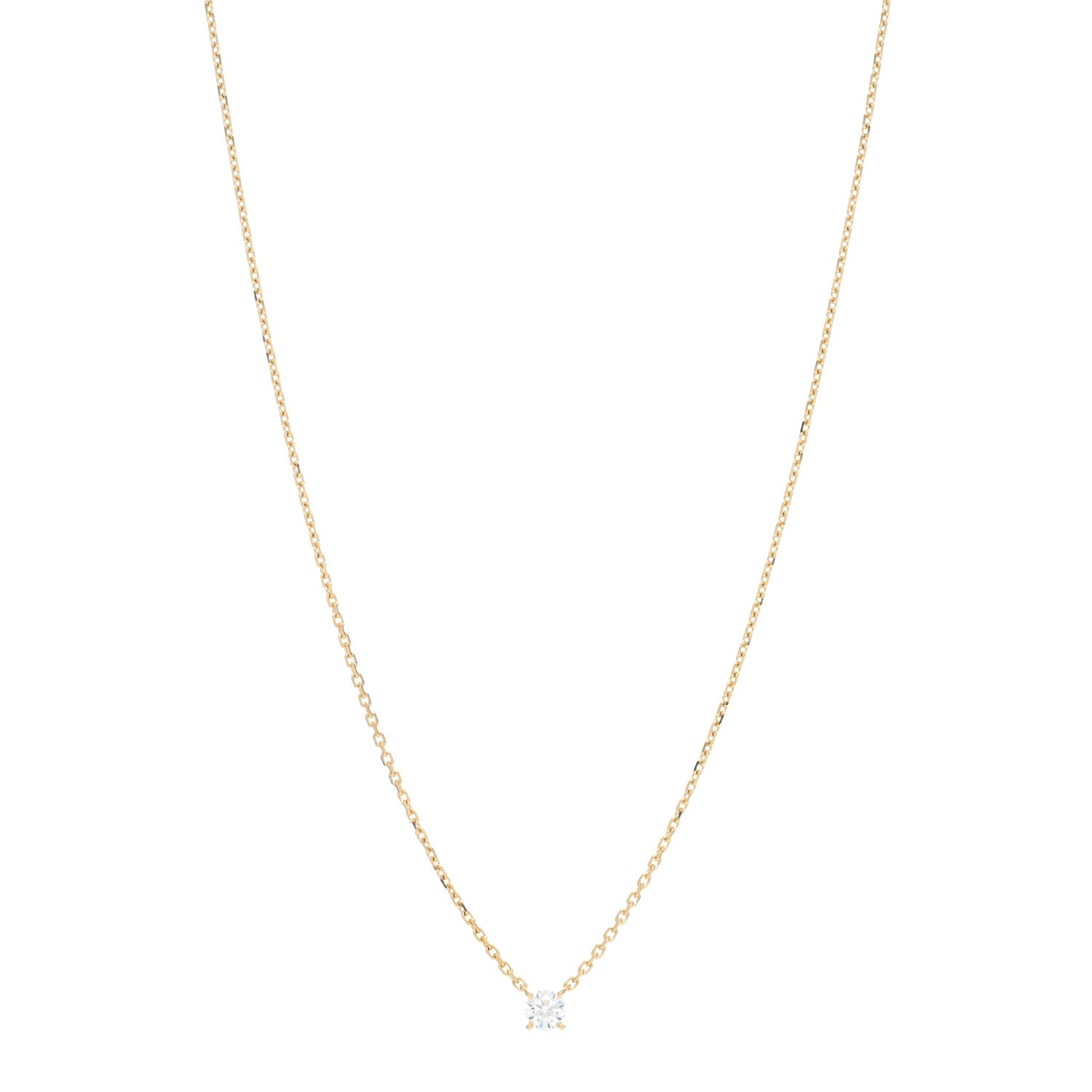 Cartier 18K Yellow Gold Diamond .54ct Solitaire 1895 Pendant Necklace 1 of 4