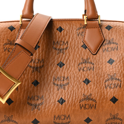 MCM Visetos Small Ella Boston Bag Cognac 7 of 9