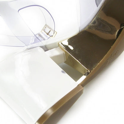 Chanel PVC Patent Platform Shoes 37.5 White and Gold 5 of 7