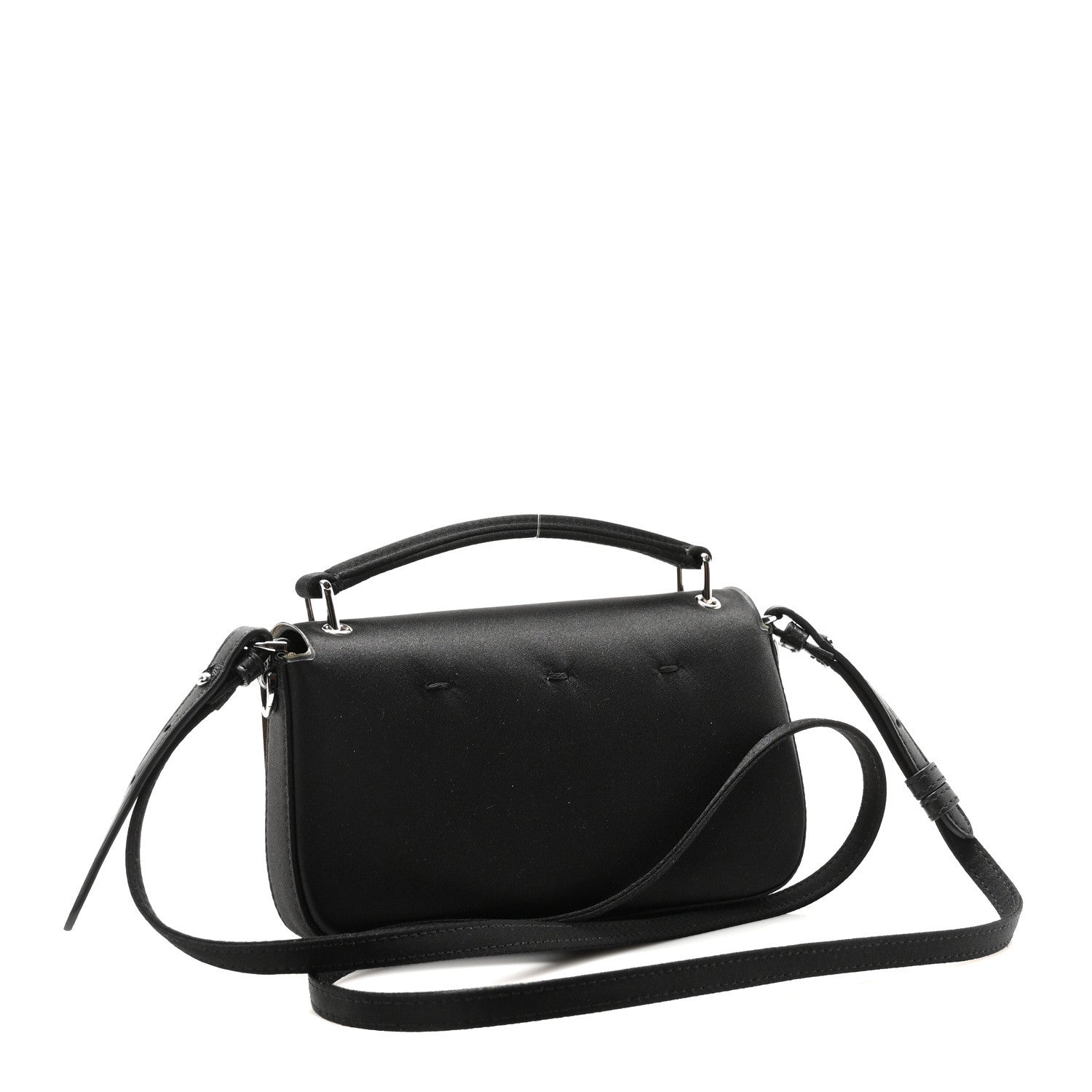 Fendi Silk Satin Phone Baguette Black 3 of 9