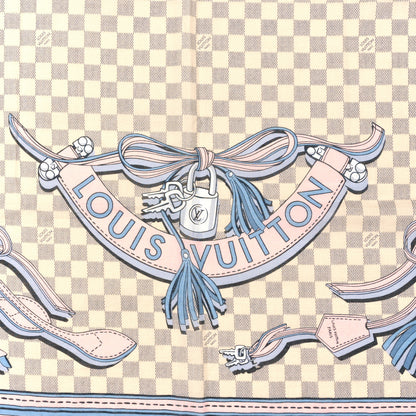 Louis Vuitton Cotton Damier Azur Straps Stole 3 of 4