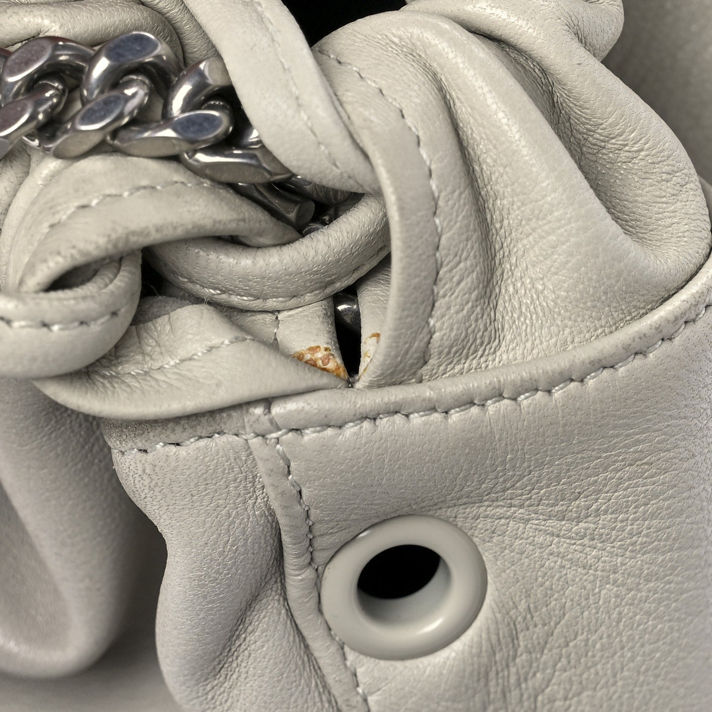 Lambskin Teddy Drawstring Bag Crema Soft