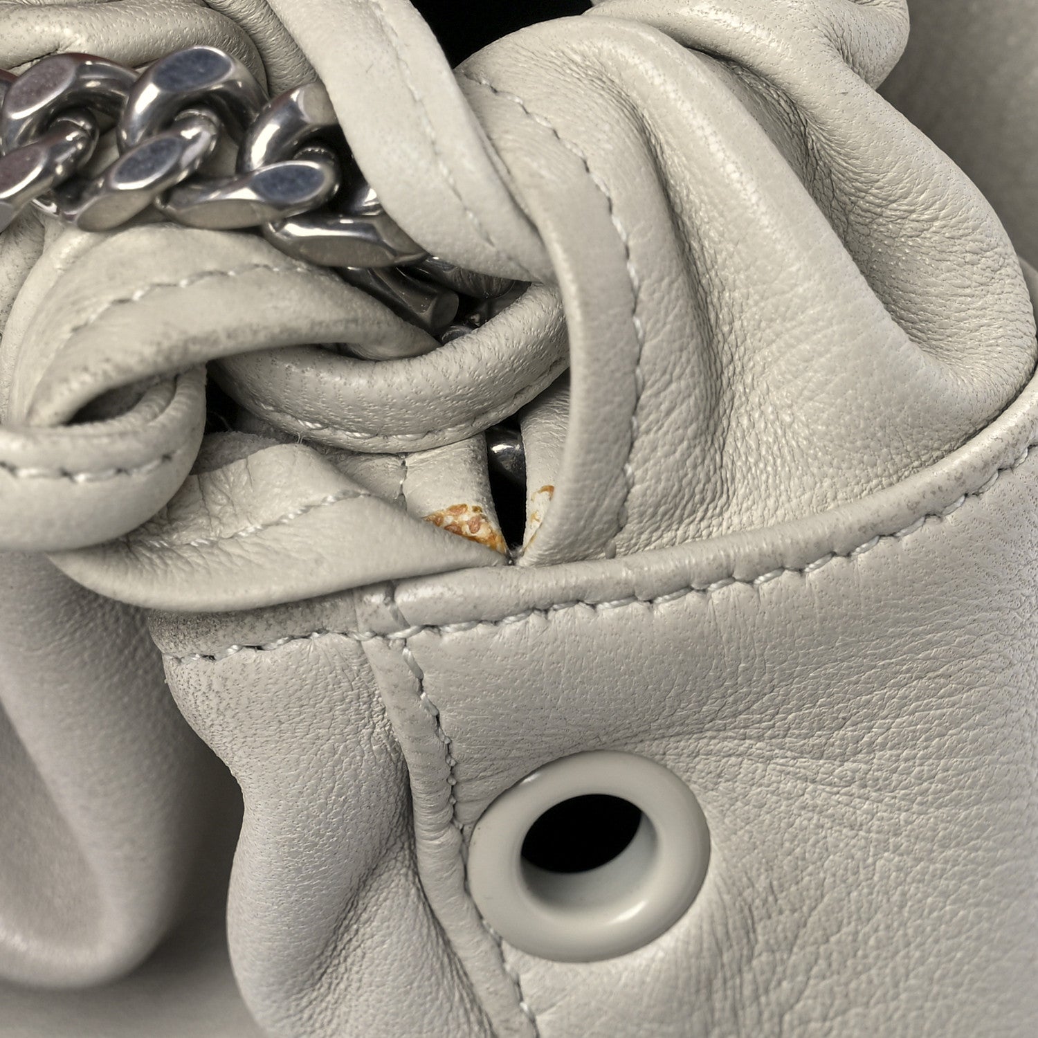 Saint Laurent Lambskin Teddy Drawstring Bag Crema Soft 14 of 15