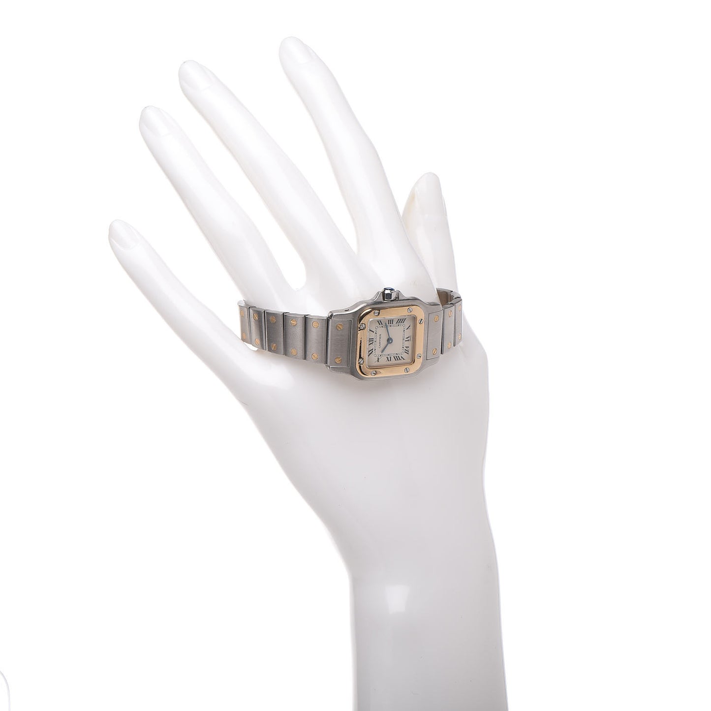 Stainless Steel 18K Yellow Gold 24mm Santos De Cartier Galbee Quartz Watch