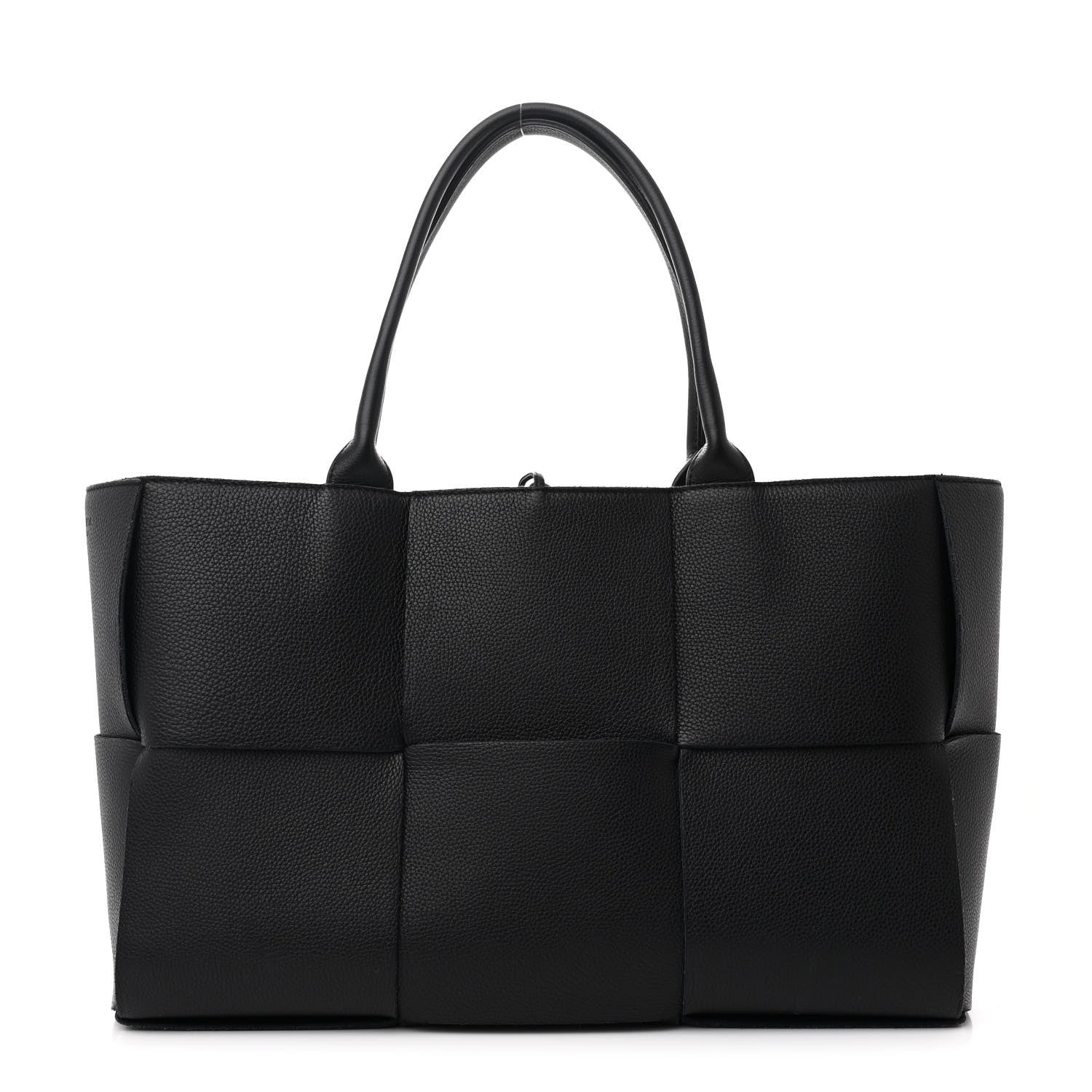 Bottega Veneta Grained Calfskin Maxi Intrecciato Arco Black 1 of 10