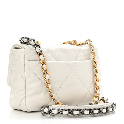 Chanel Goatskin Quilted Medium Chanel 19 Flap White 3 of 11