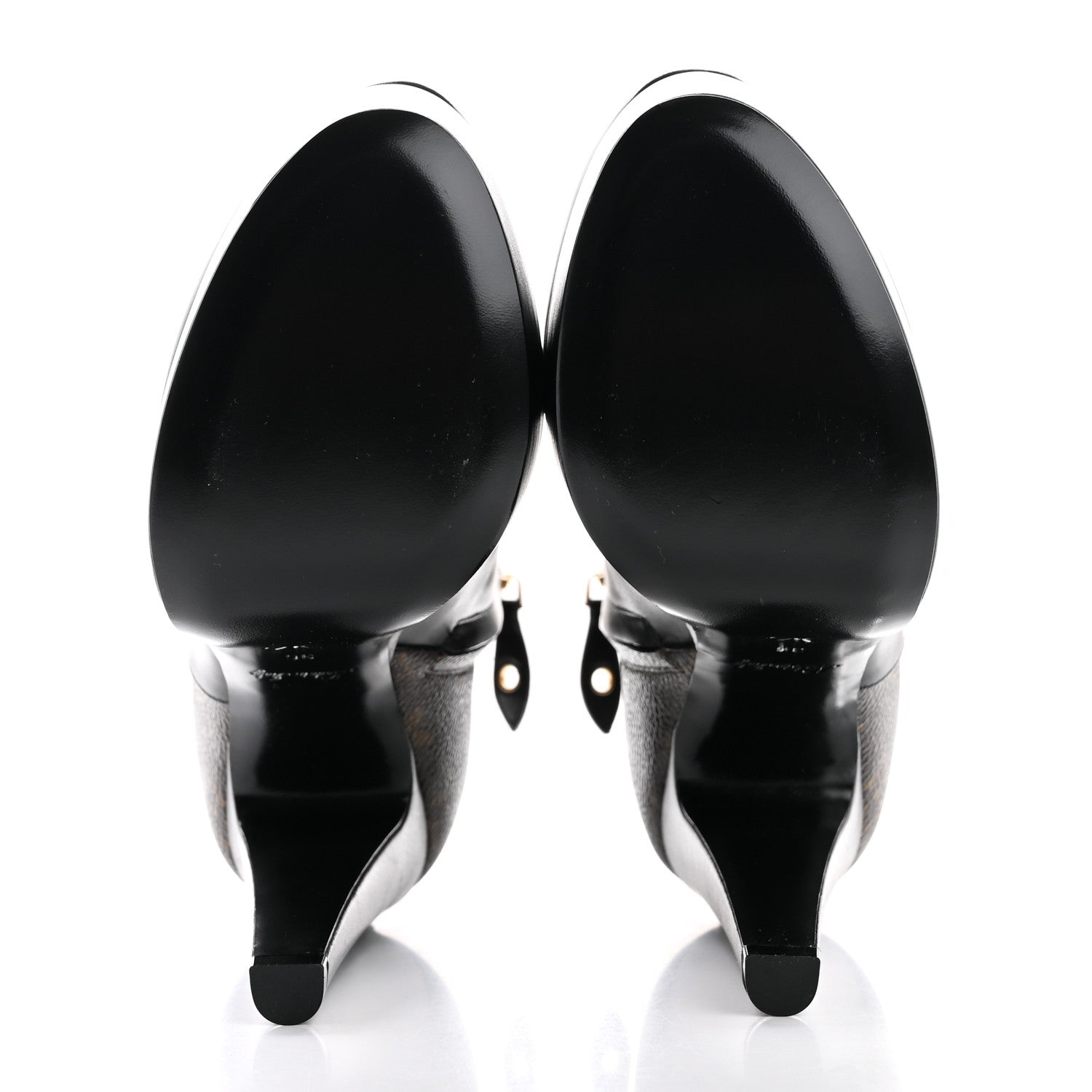 Louis Vuitton Calfskin Monogram Afterglow Platform Ankle Boots 36 Black 6 of 10