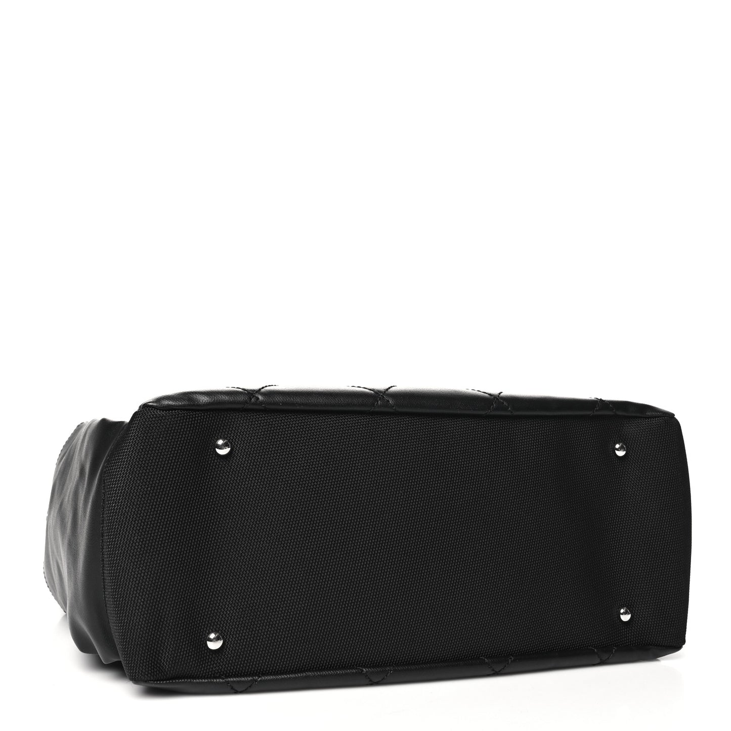 Coated Canvas Quilted Large Paris Biarritz Tote Black