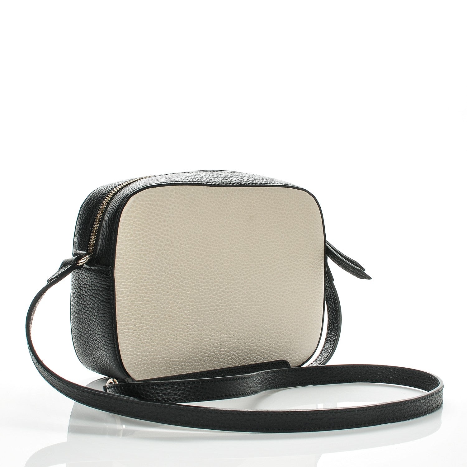 Gucci Dollar Calfskin Bi-Color Small Soho Disco Bag Mystic White Black 3 of 6