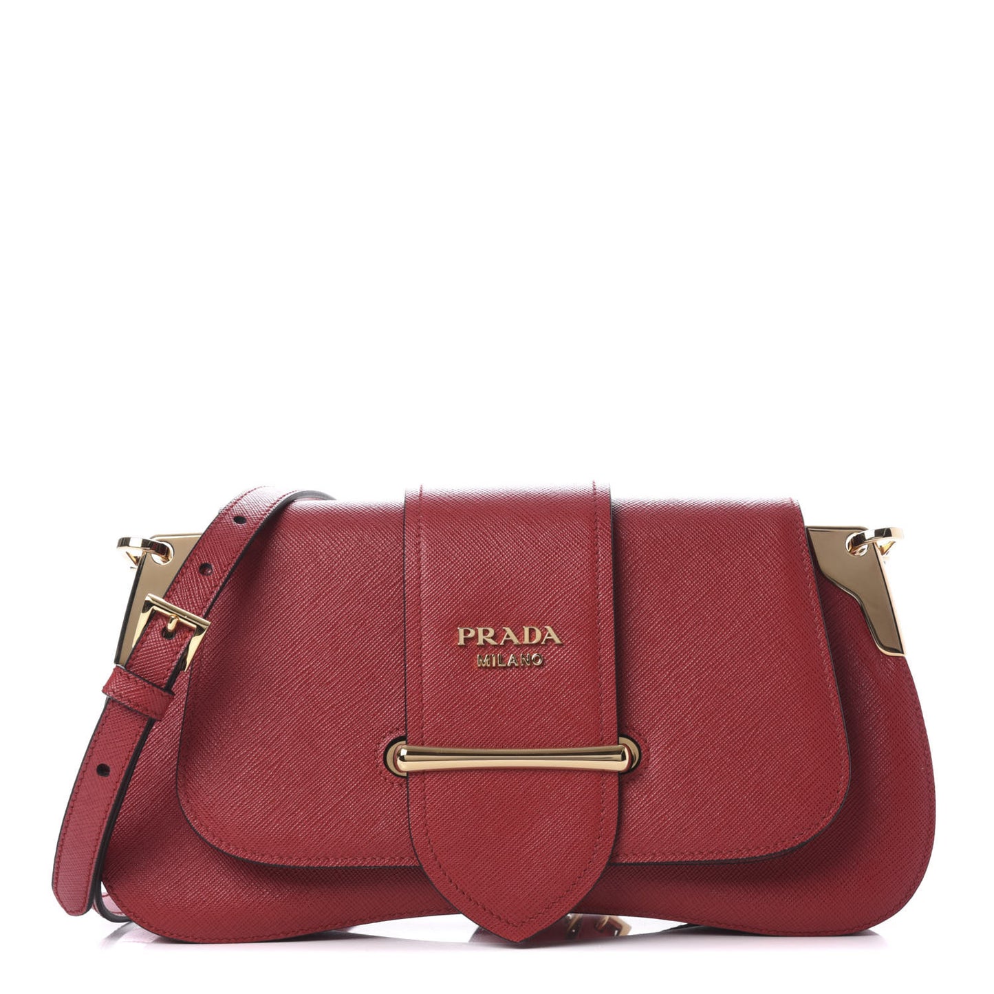 Saffiano Lux Sidonie Shoulder Bag Fuoco