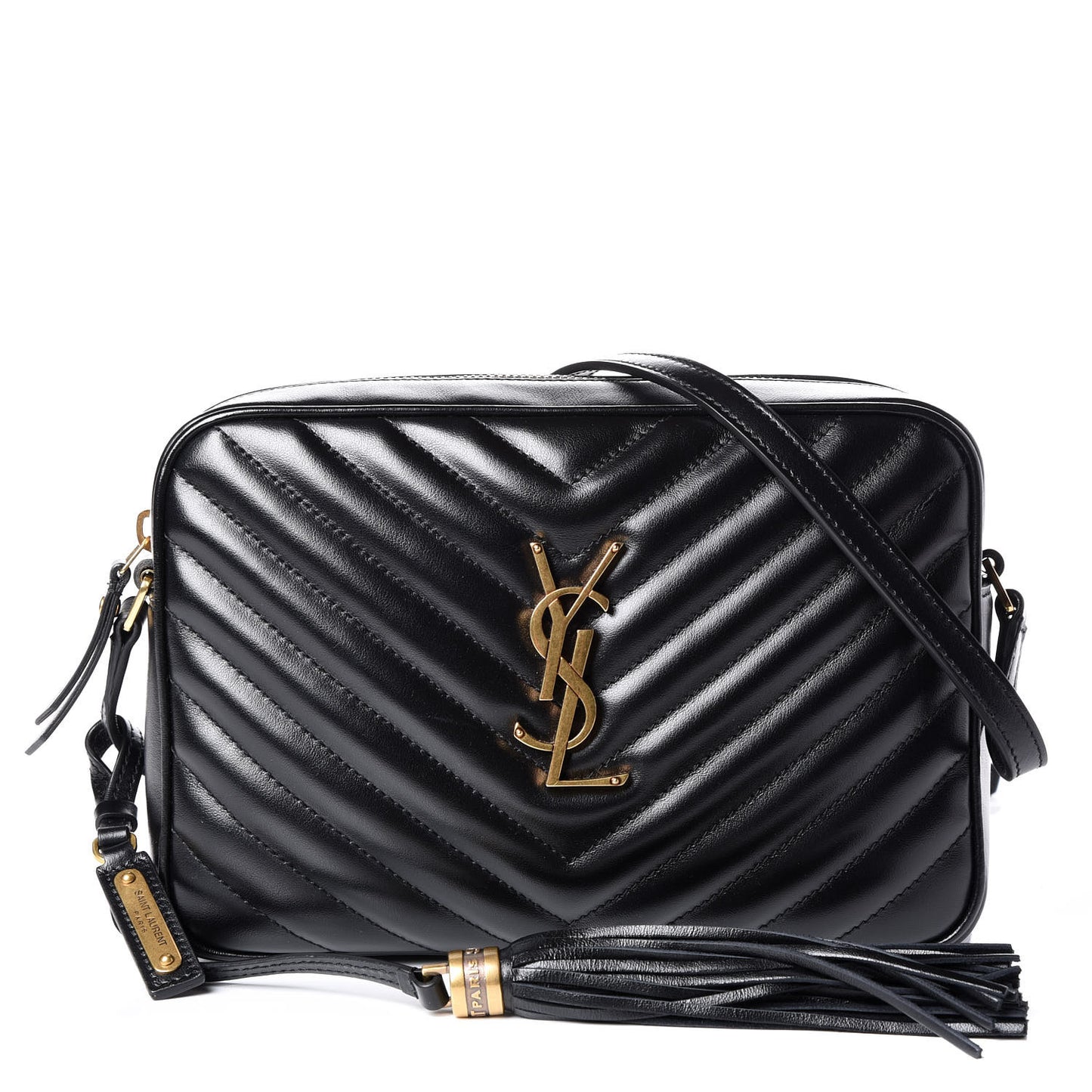 Calfskin Matelasse Monogram Lou Camera Bag Black