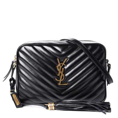 Saint Laurent Calfskin Matelasse Monogram Lou Camera Bag Black 1 of 12