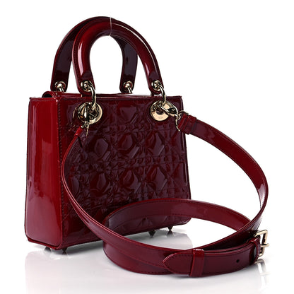Christian Dior Patent Cannage Small Lady Dior Cherry Red 2 of 10