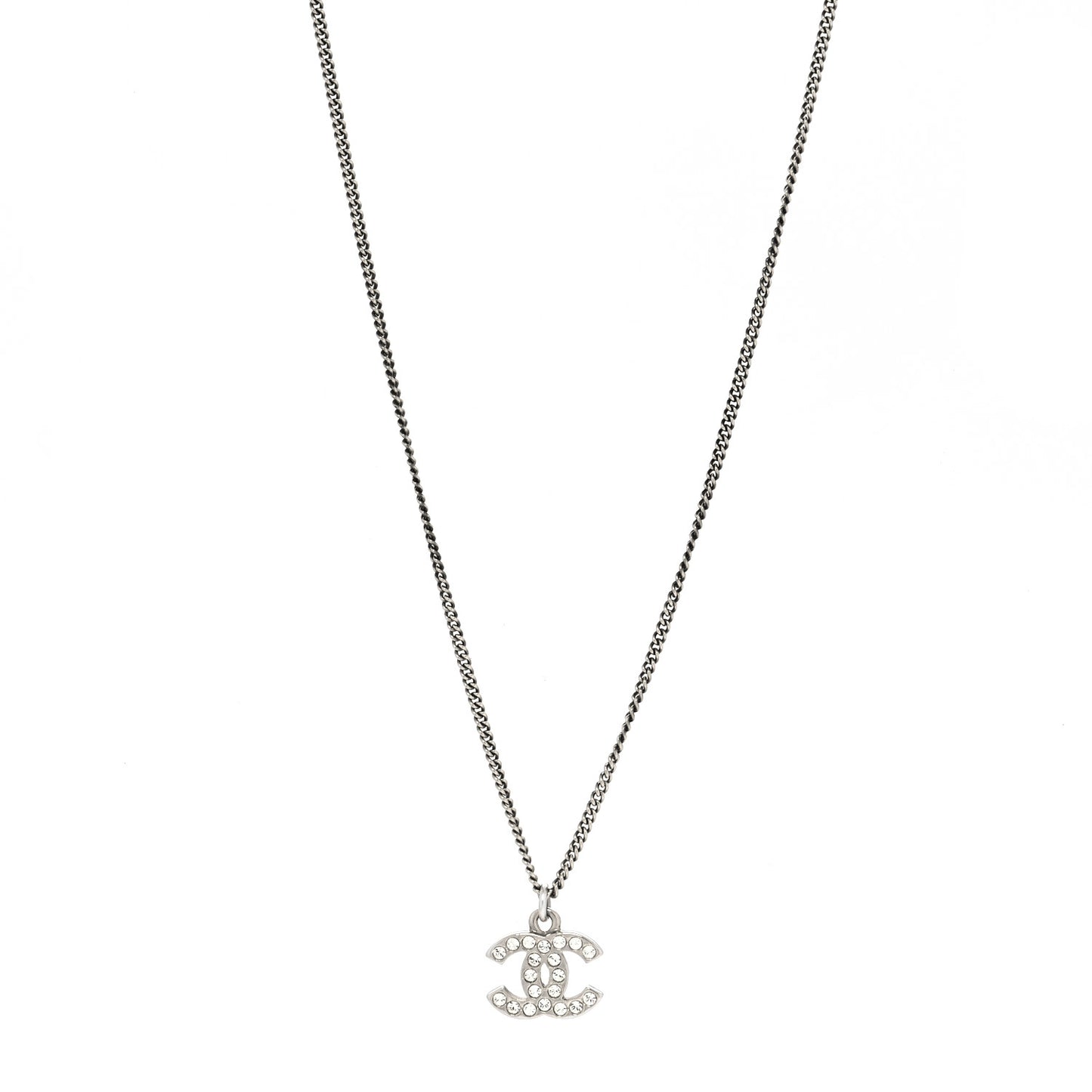 Crystal Timeless CC Necklace Silver