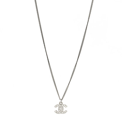 Chanel Crystal Timeless CC Necklace Silver 1 of 5
