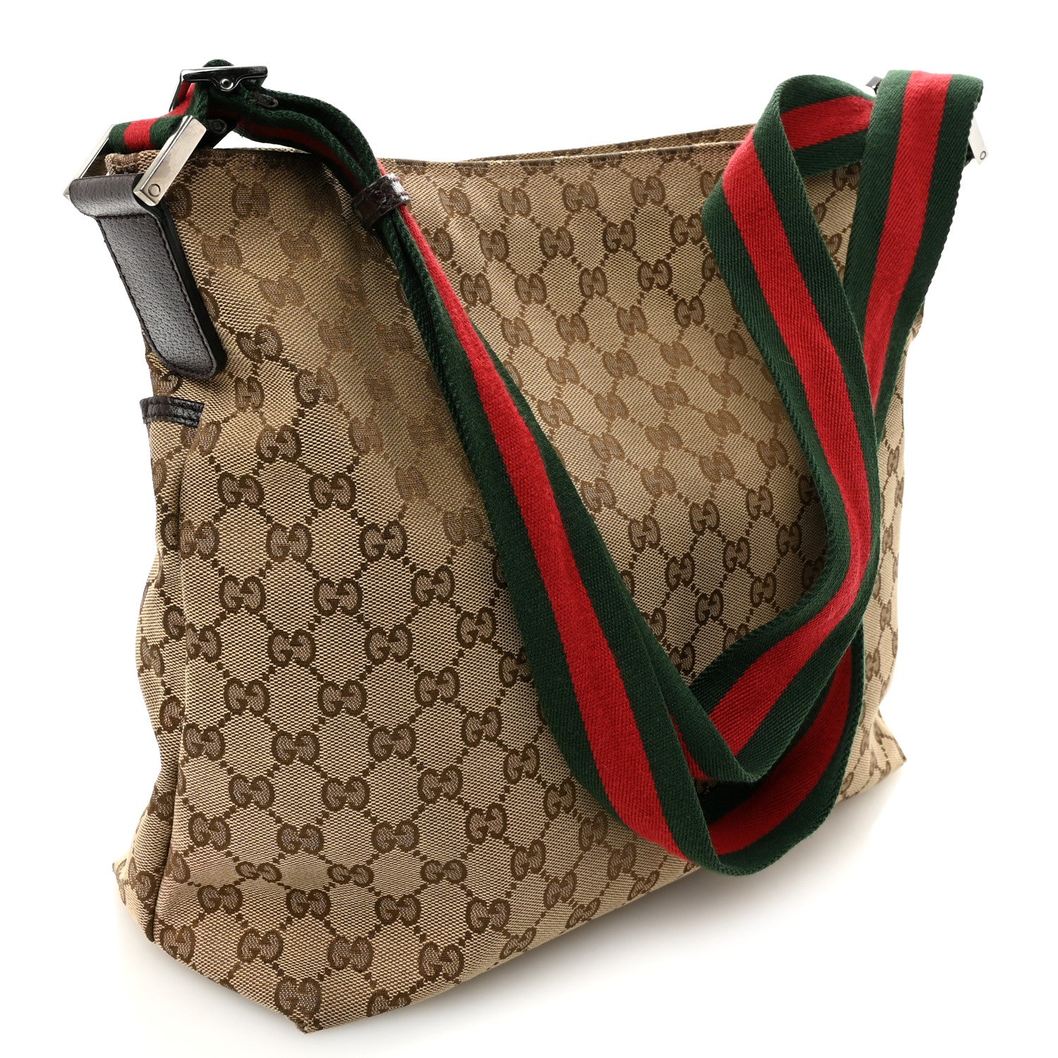 Gucci Monogram Web Medium Flat Messenger Bag Brown 3 of 10