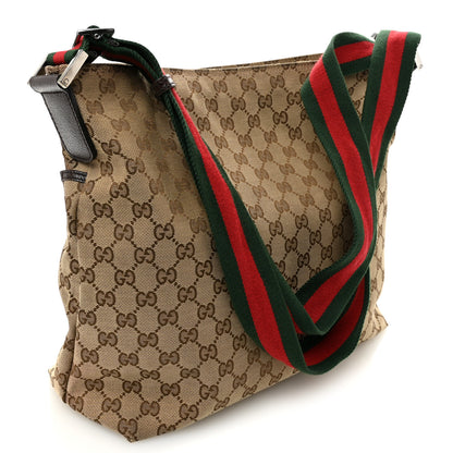 Gucci Monogram Web Medium Flat Messenger Bag Brown 3 of 10