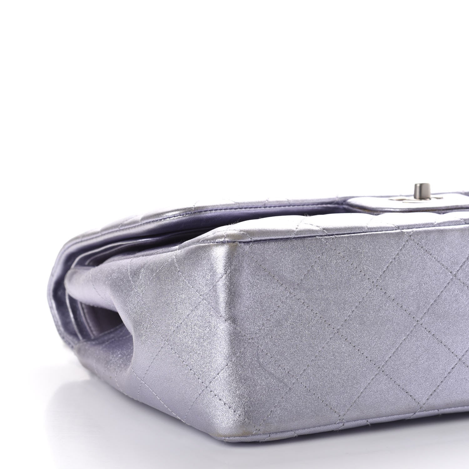 Chanel Iridescent Lambskin Jumbo Double Flap Light Grey 6 of 10
