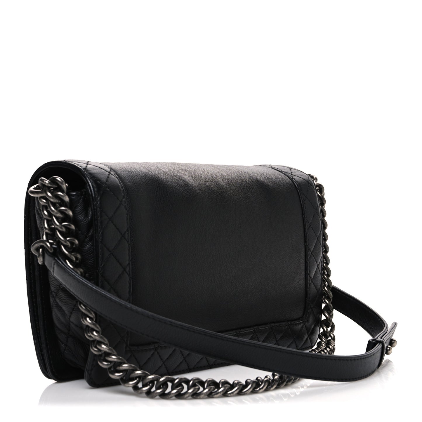 Calfskin New Medium Boy Reverso Flap Black