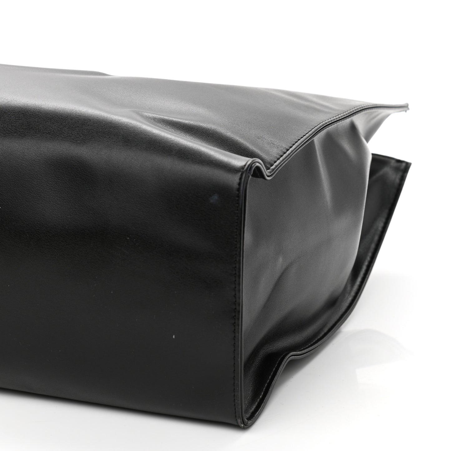 Vegan Leather Medium Shopping Bag Black