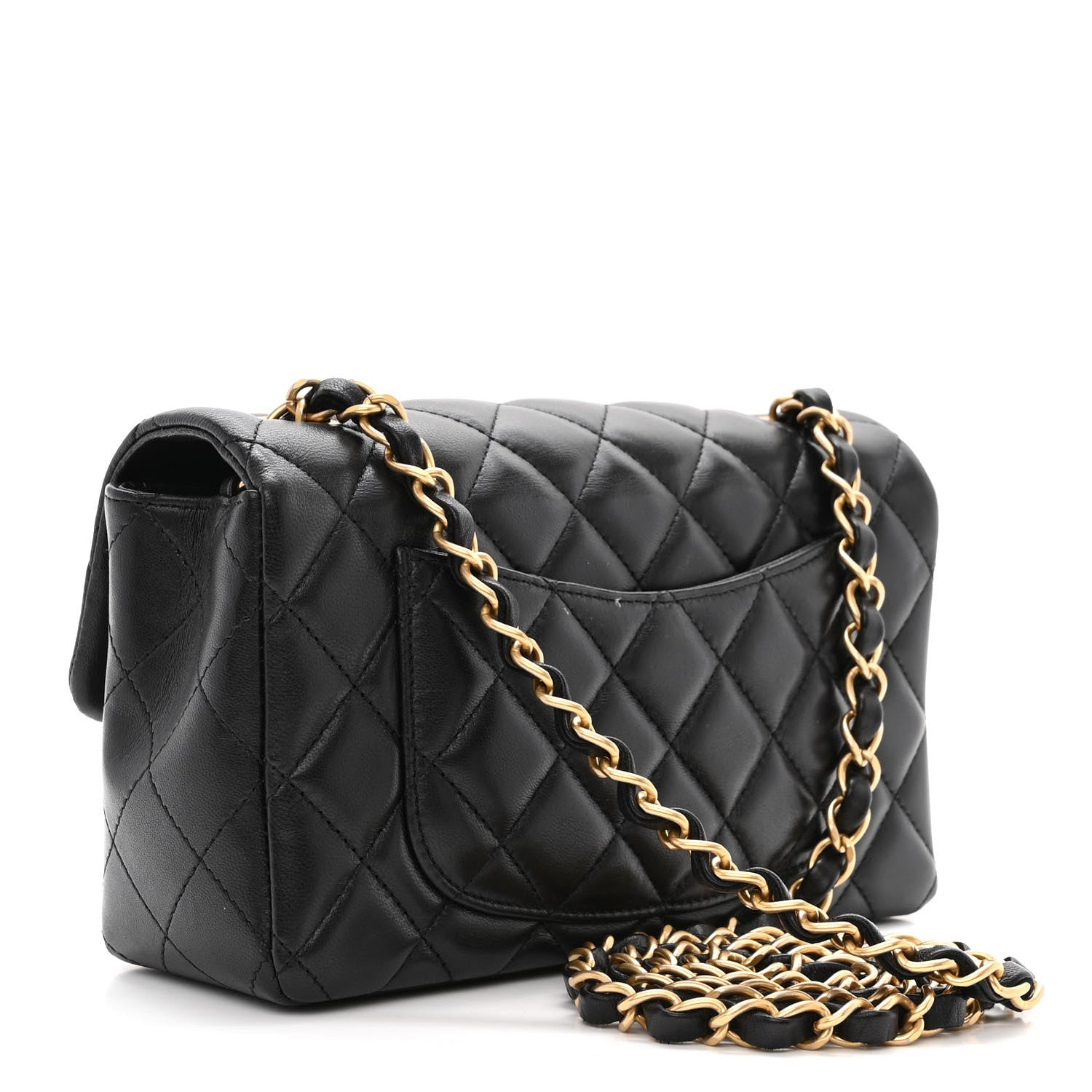 Chanel Lambskin Quilted Mini Rectangular Flap Black 3 of 13