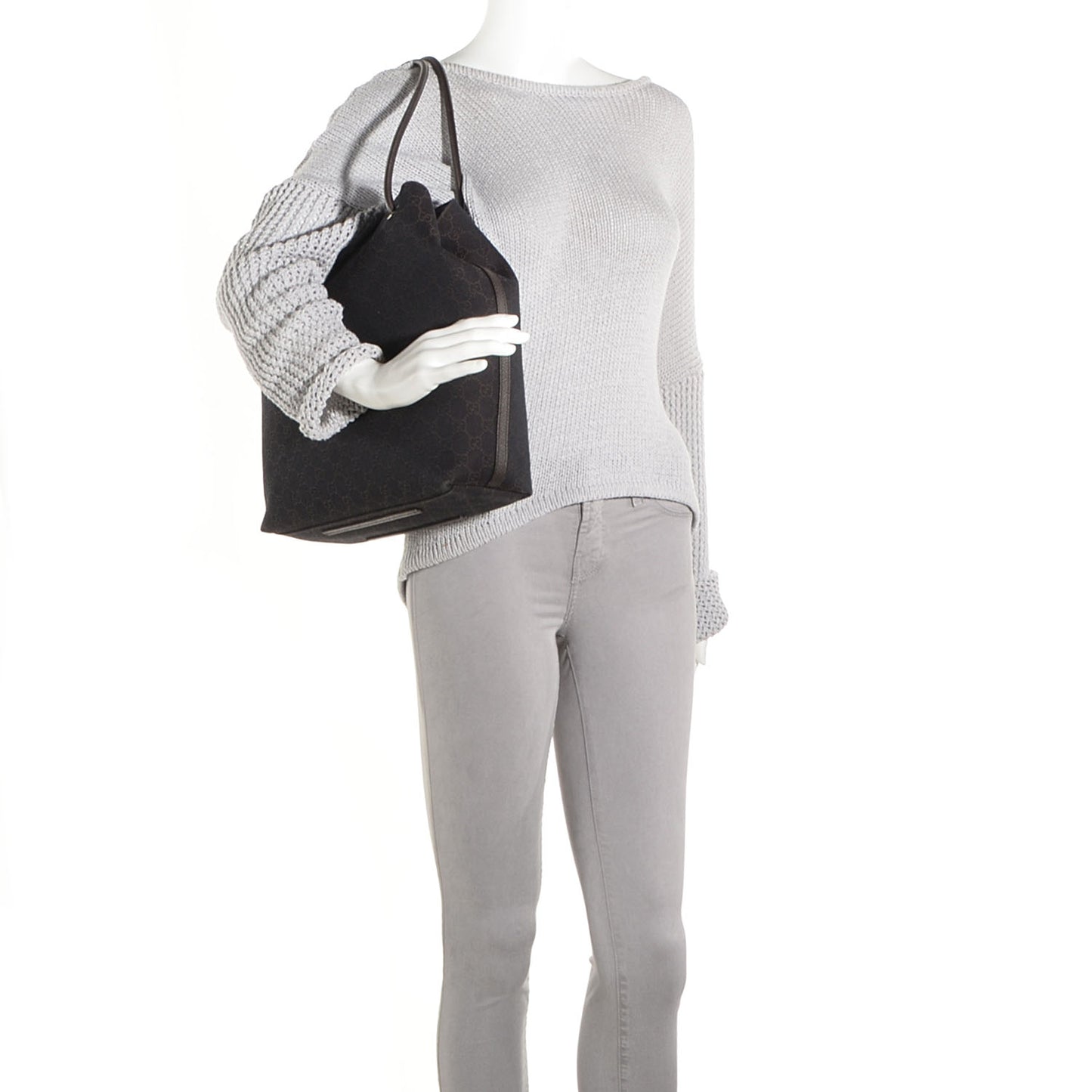 Canvas Monogram Gifford Shopping Tote Brown