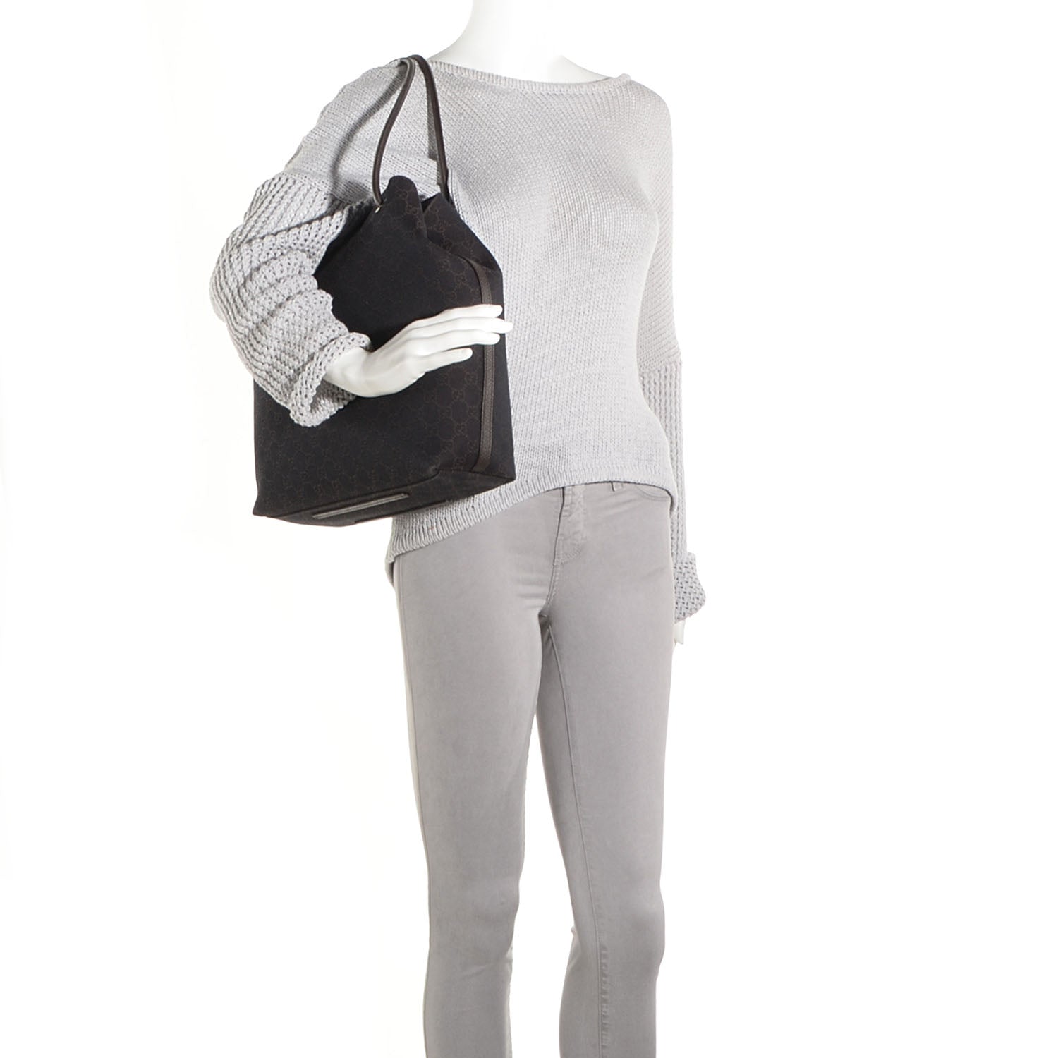 Gucci Canvas Monogram Gifford Shopping Tote Brown 2 of 7